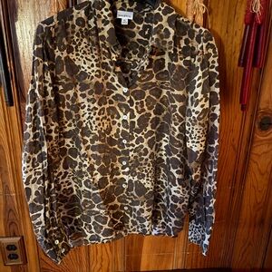 Bailey 44 Leopard Print Blouse XL